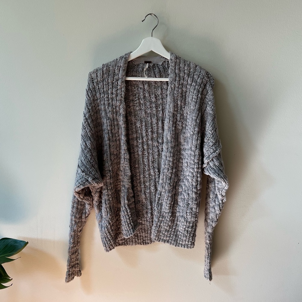 Free People - gray chunky knit cardigan